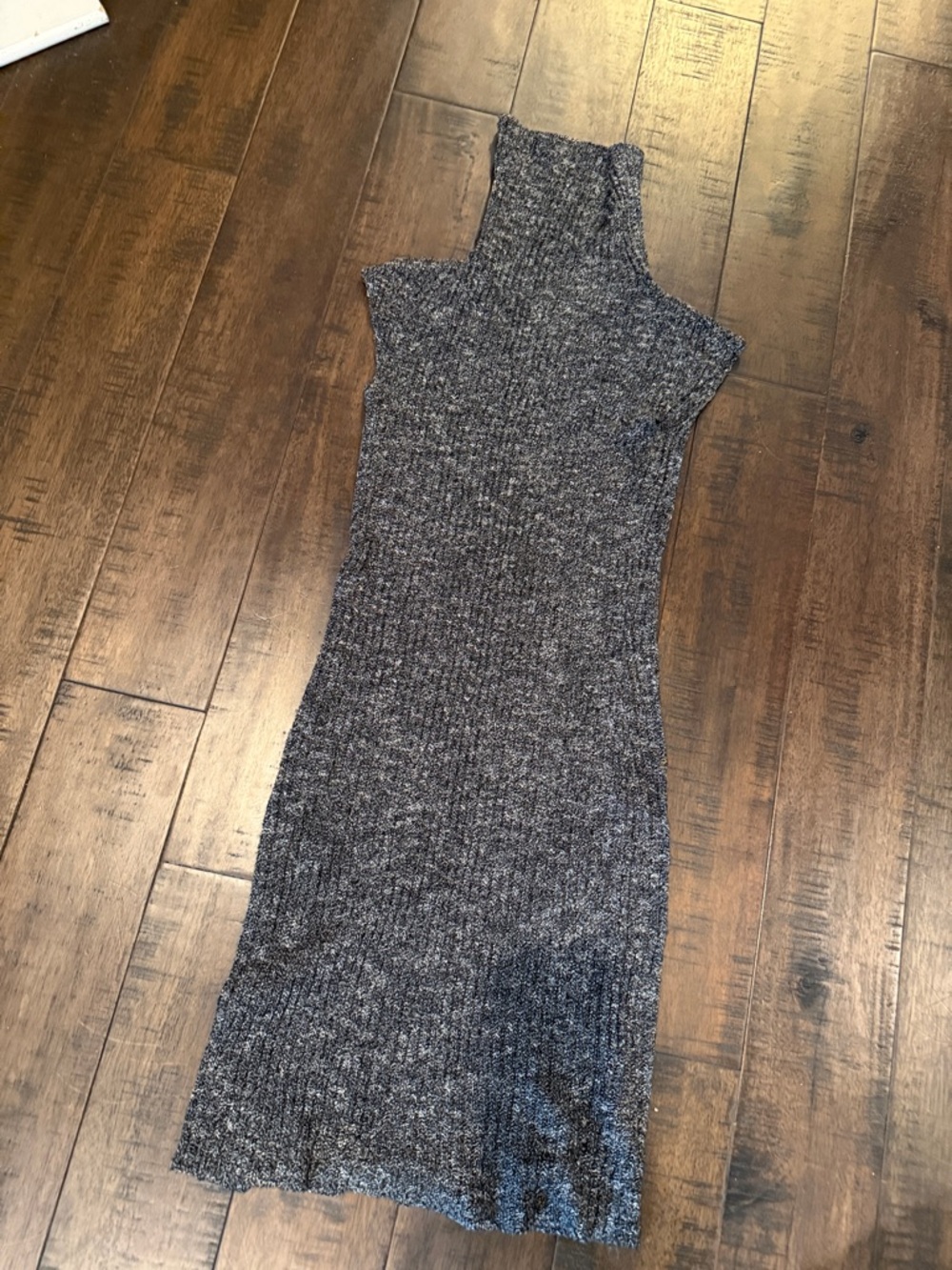 Max Studio Sleeveless Ribbed Knit Dress - Heather Charcoal